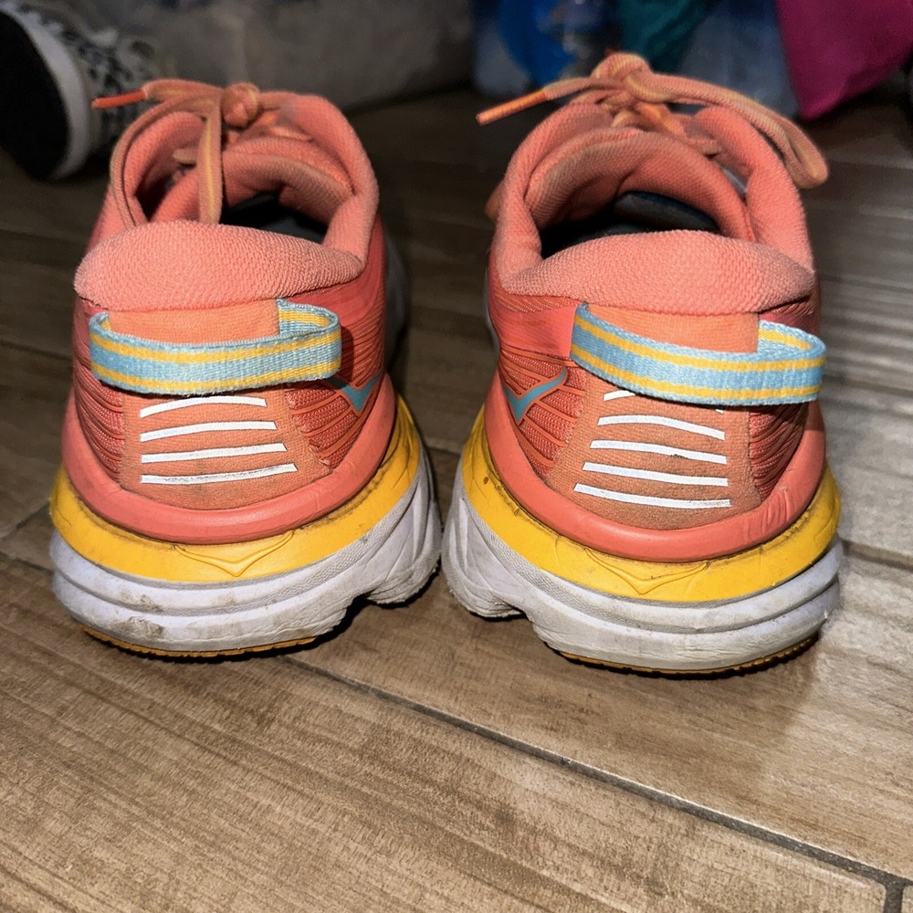 HOKA One One Bondi 7 Womens Orange Sneaker Size 10 - Picture 4 of 6